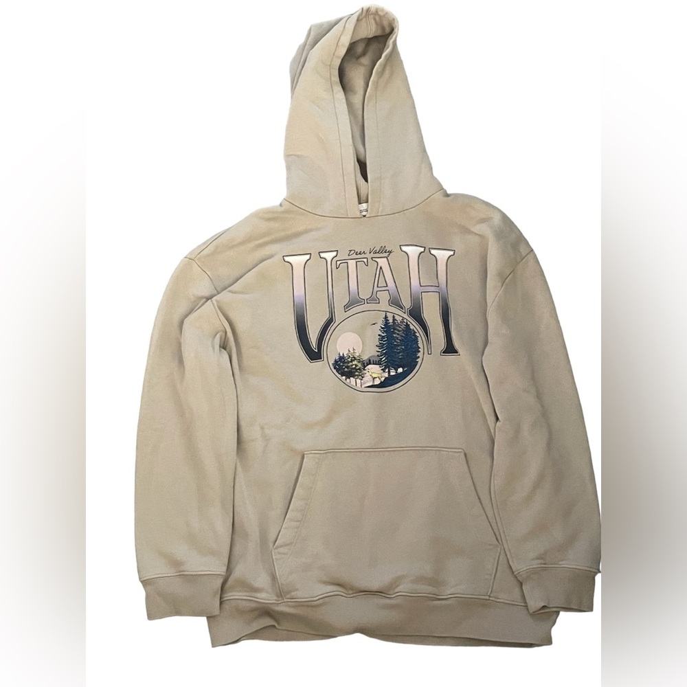 Gap Teen, size 14/16 kids (XL) oversized UTAH hoodie, color: putty